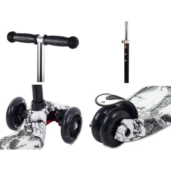 Triratis paspirtukas scooter su Led ratais LED Graffiti